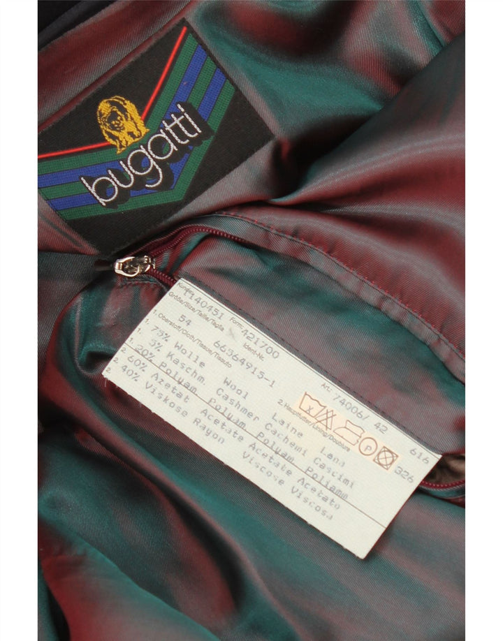 Casaco masculino Bugatti com peito duplo EU 54 2XL lã azul marinho