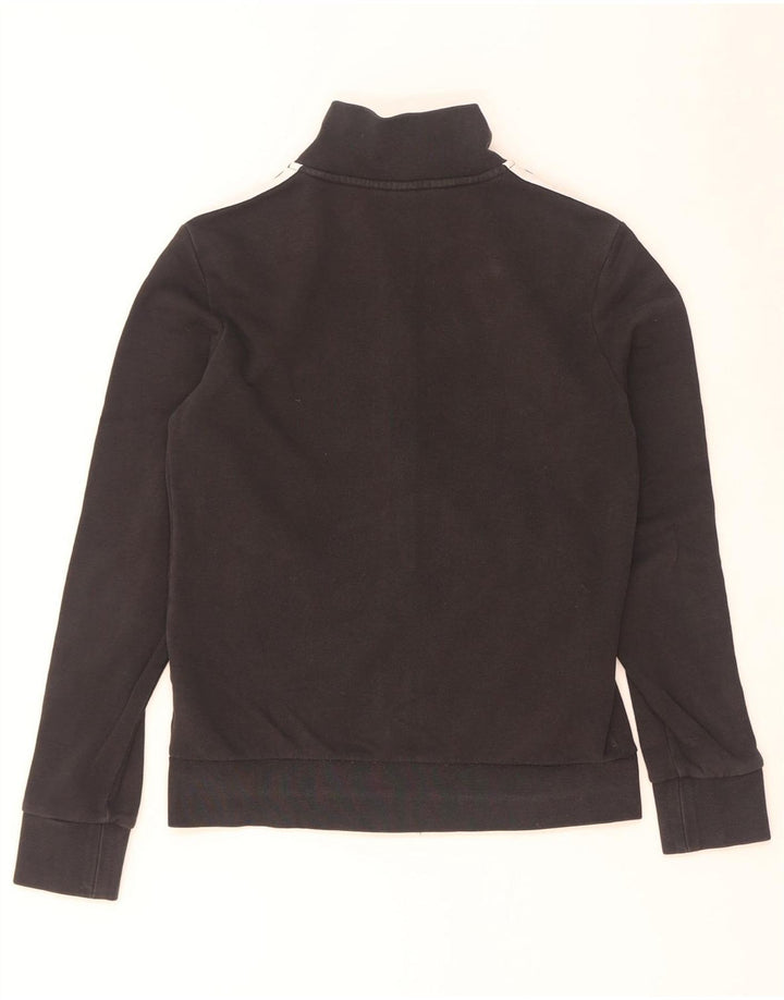 Adidas Womens Tracksuit Top Jacket UK 8/10 Pequeno Algodão Preto
