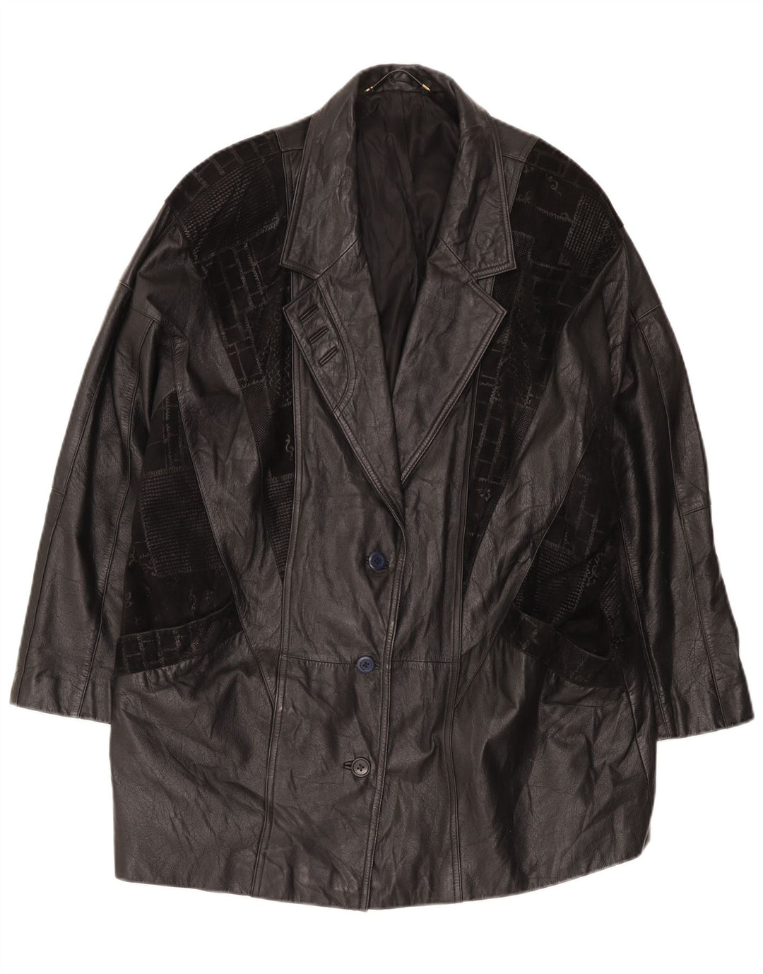Casaco masculino de couro grande Canda UK 18 XL preto