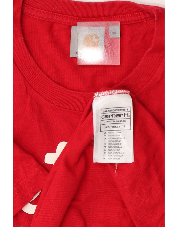 Camiseta gráfica masculina Carhartt Top médio algodão vermelho