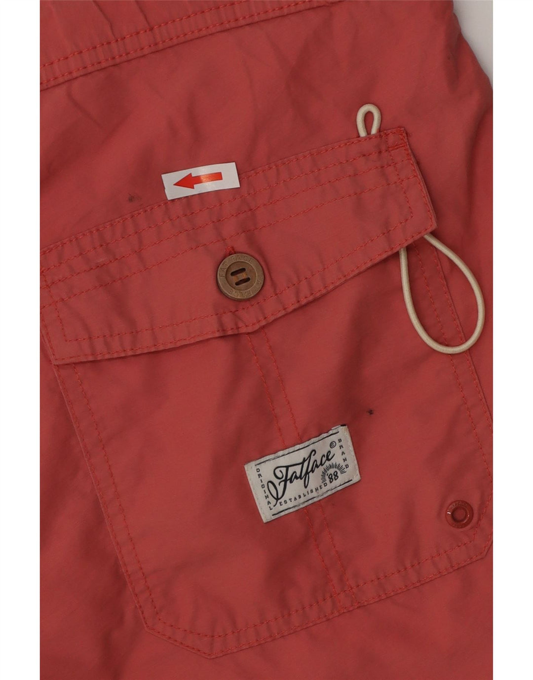 Shorts de natação masculinos Fat Face poliéster vermelho pequeno
