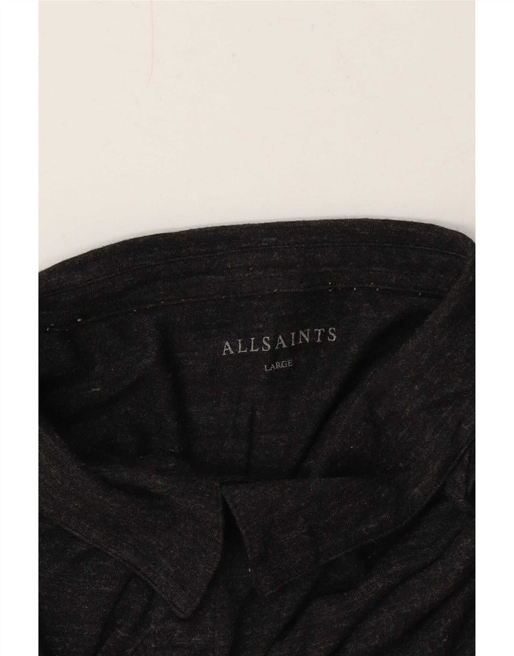 Camisa polo masculina All Saints grande cinza manchada