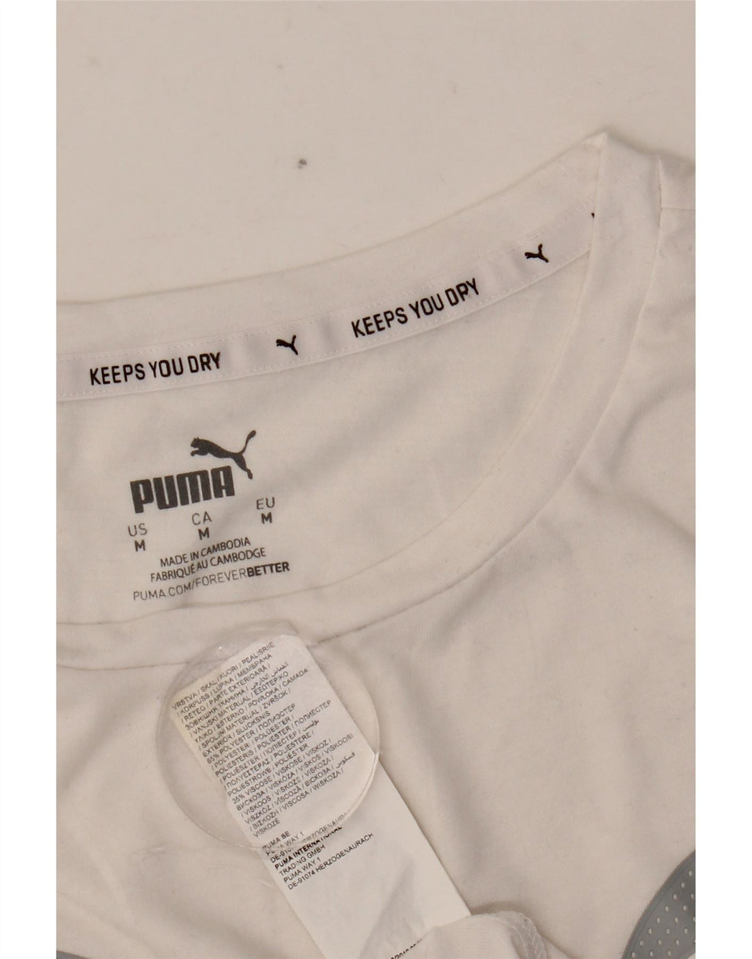 Camiseta feminina PUMA com estampa gráfica UK 14 médio branco poliéster