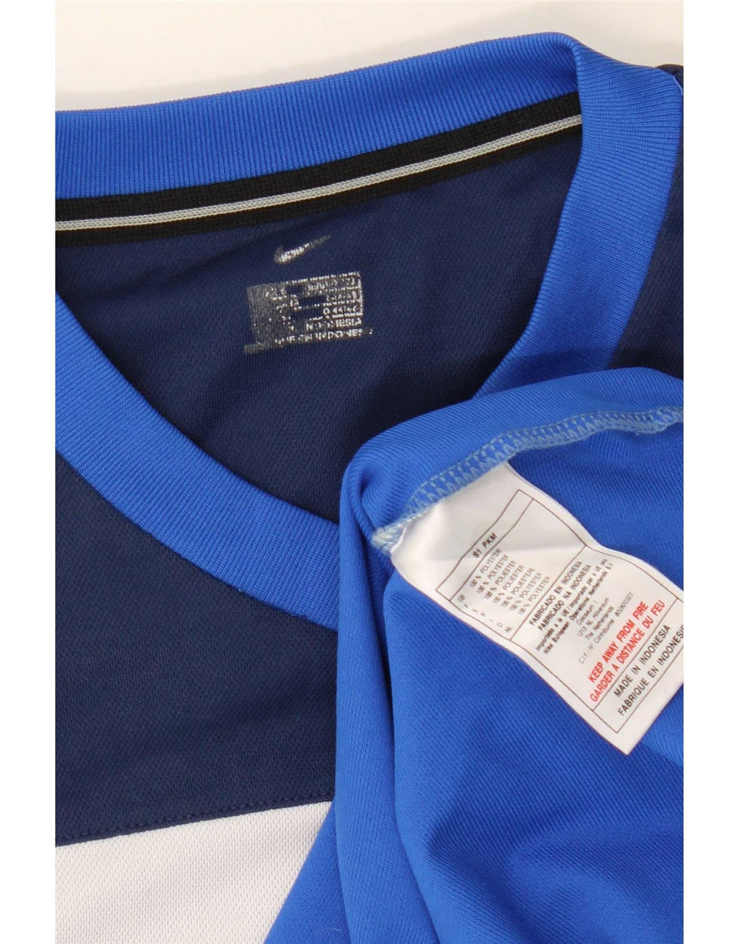 Camiseta masculina Nike Top pequeno azul colorblock poliéster