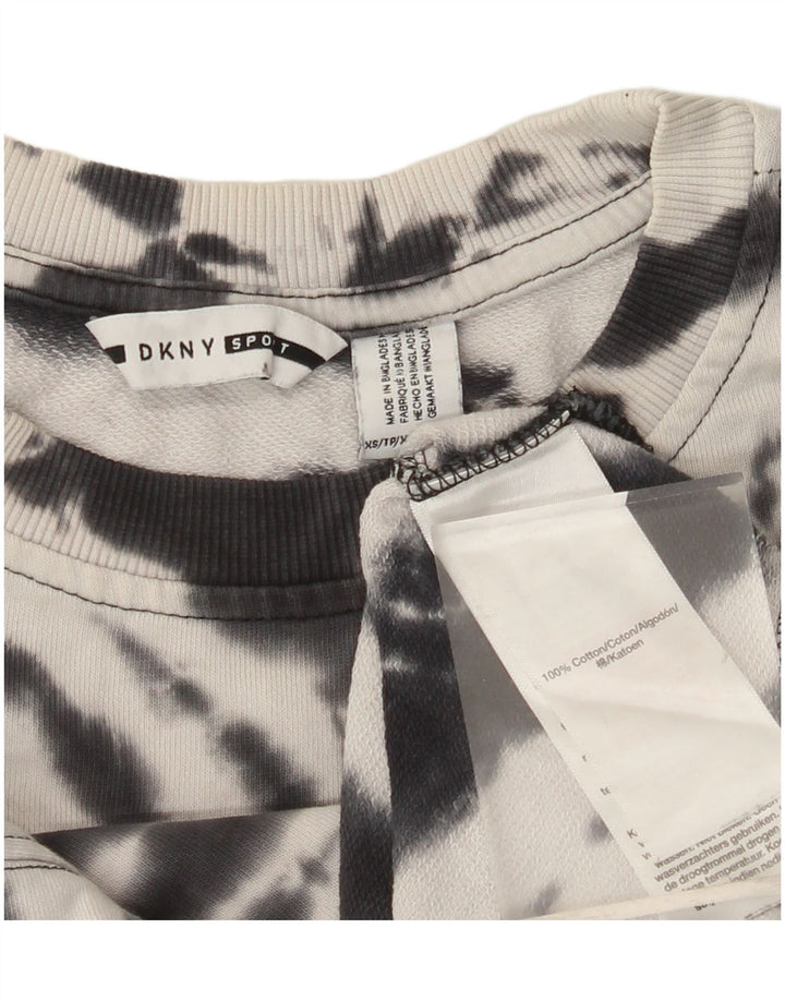 Moletom masculino DKNY de ajuste solto Jumper XS branco tie dye algodão