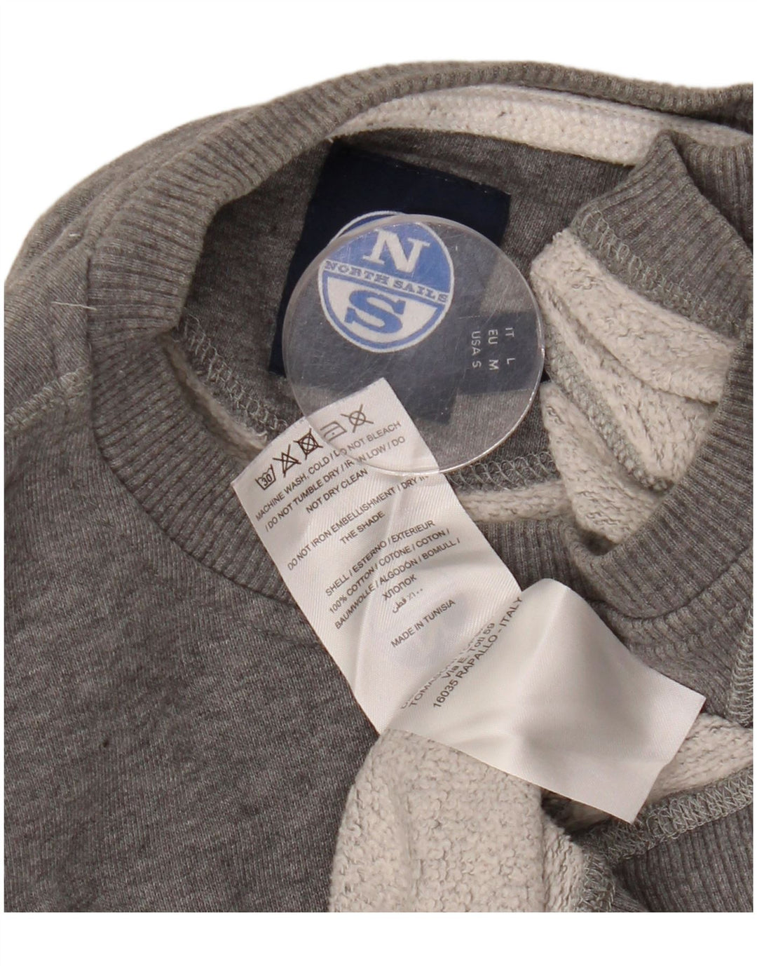 NORTH SAILS moletom masculino jumper pequeno algodão cinza
