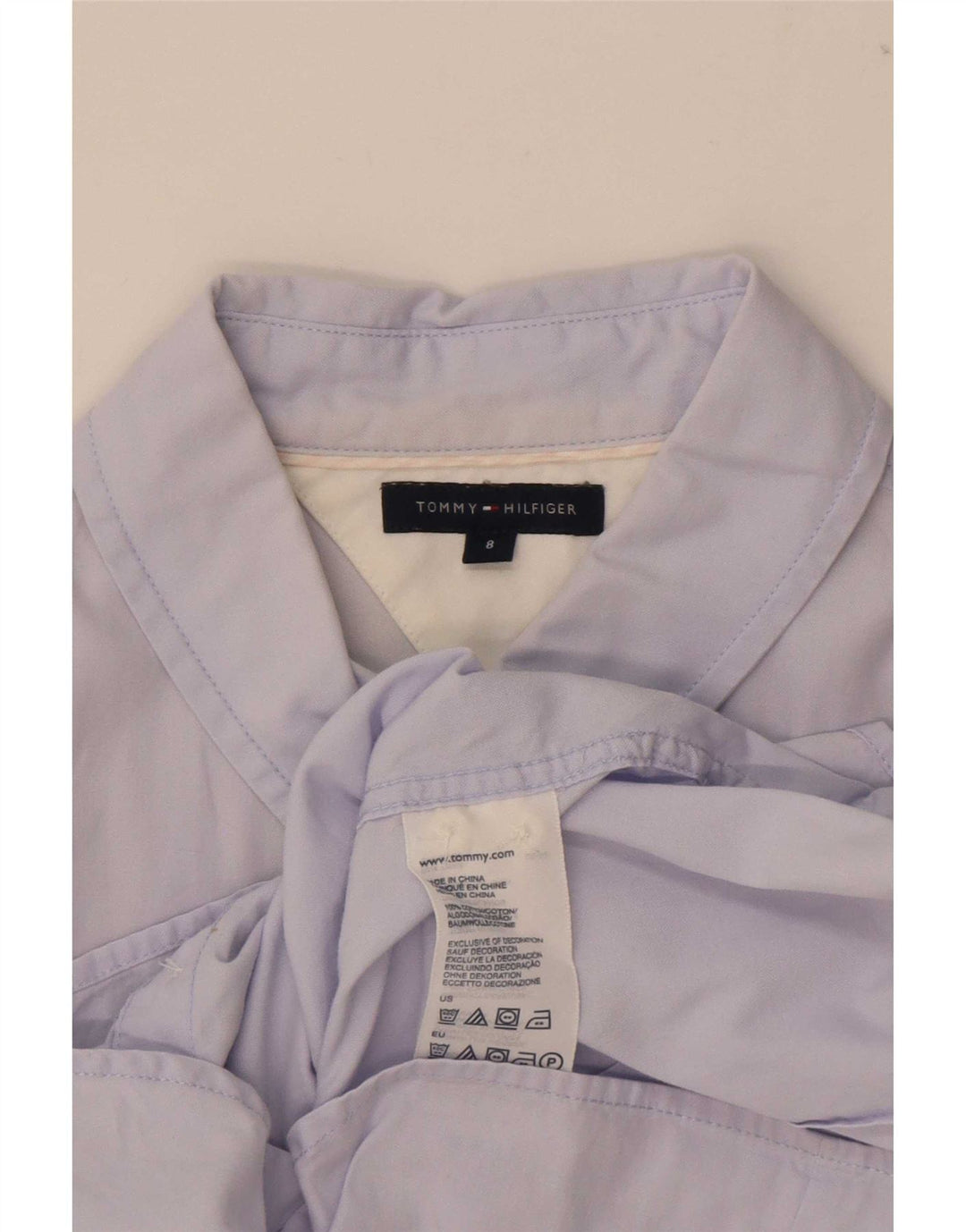Camisa feminina Tommy Hilfiger EUA 8 algodão azul médio