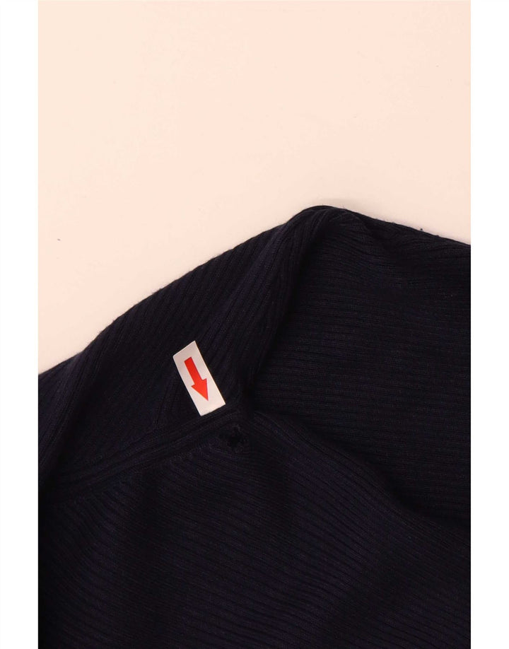 Suéter cardigã feminino Longline da Marks & Spencer Reino Unido 14 médio azul marinho