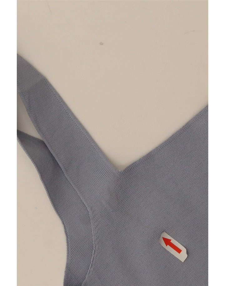 Vestido feminino sem mangas Zara UK 12 poliéster azul médio