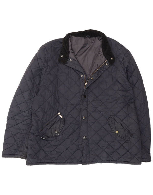 Jaqueta acolchoada masculina Barbour UK 44 2XL poliéster azul marinho