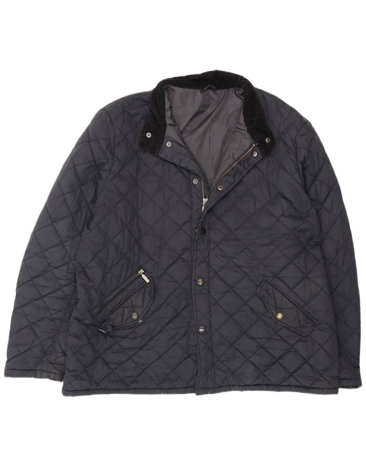 Jaqueta acolchoada masculina Barbour UK 44 2XL poliéster azul marinho