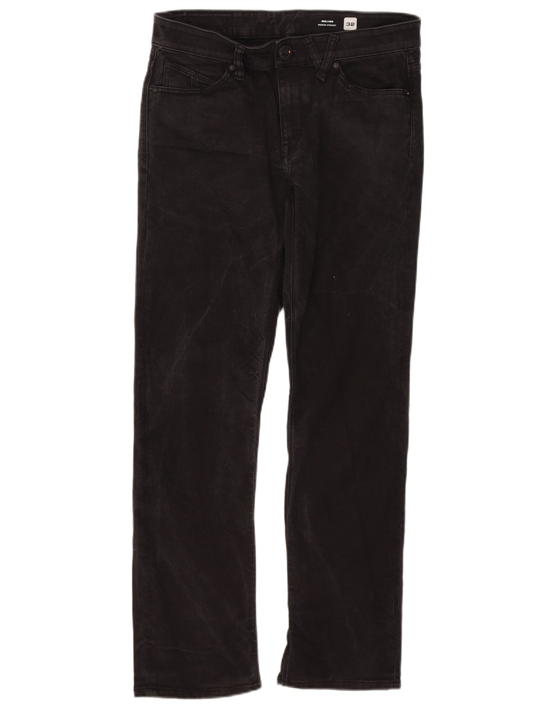 Volcom Masculino Solver Straight Jeans W32 L30 Algodão Preto