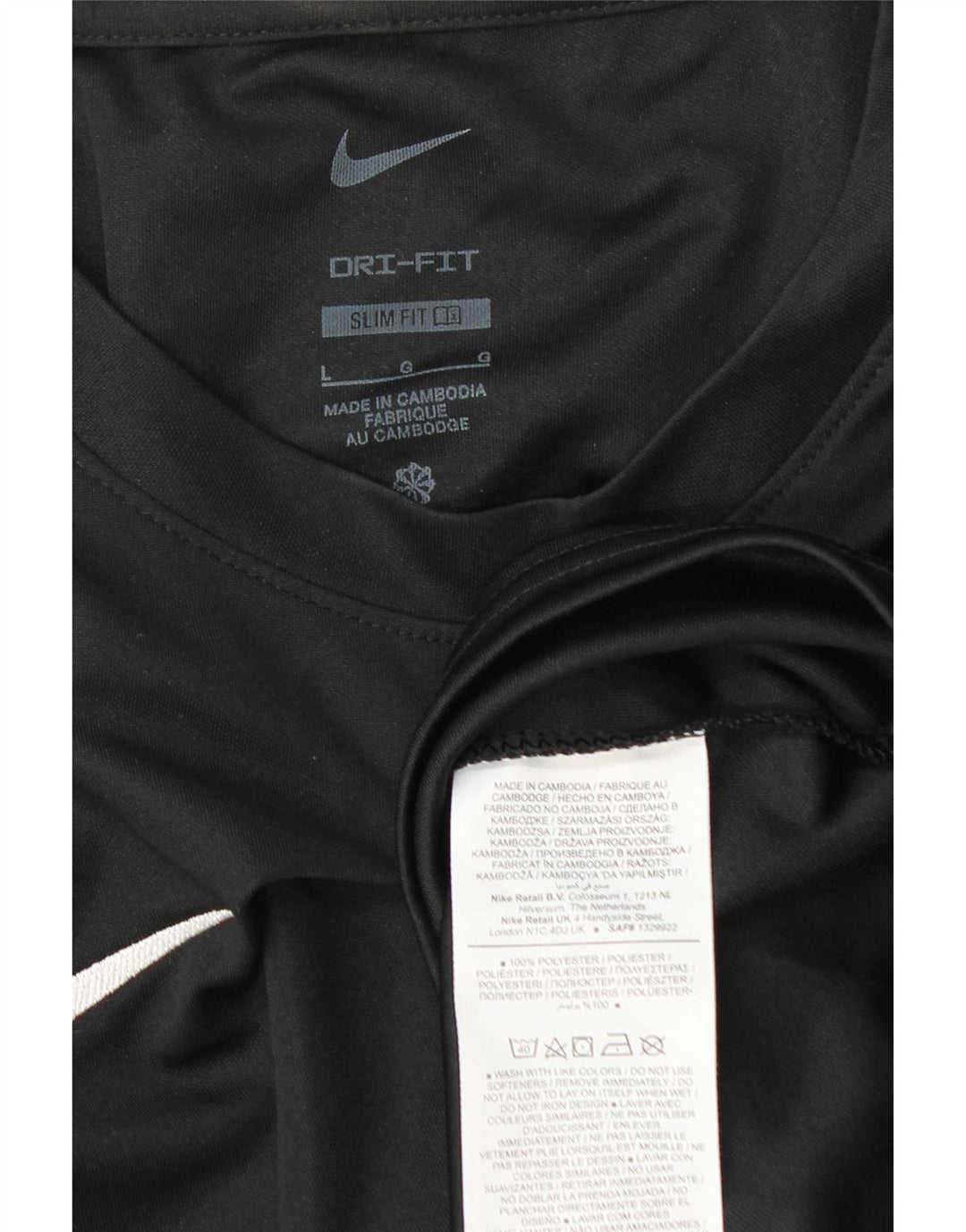 Camiseta Nike Masculina Dri Fit Slim Fit Top Grande Poliéster Preto