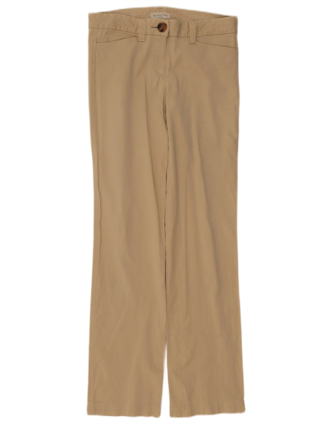 Calça feminina reta casual Massimo Dutti W30 L32 bege