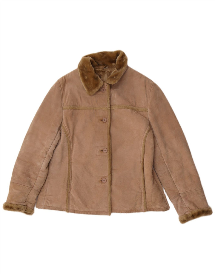 Jaqueta feminina Avitano Shearling grande UE 42 grande bege