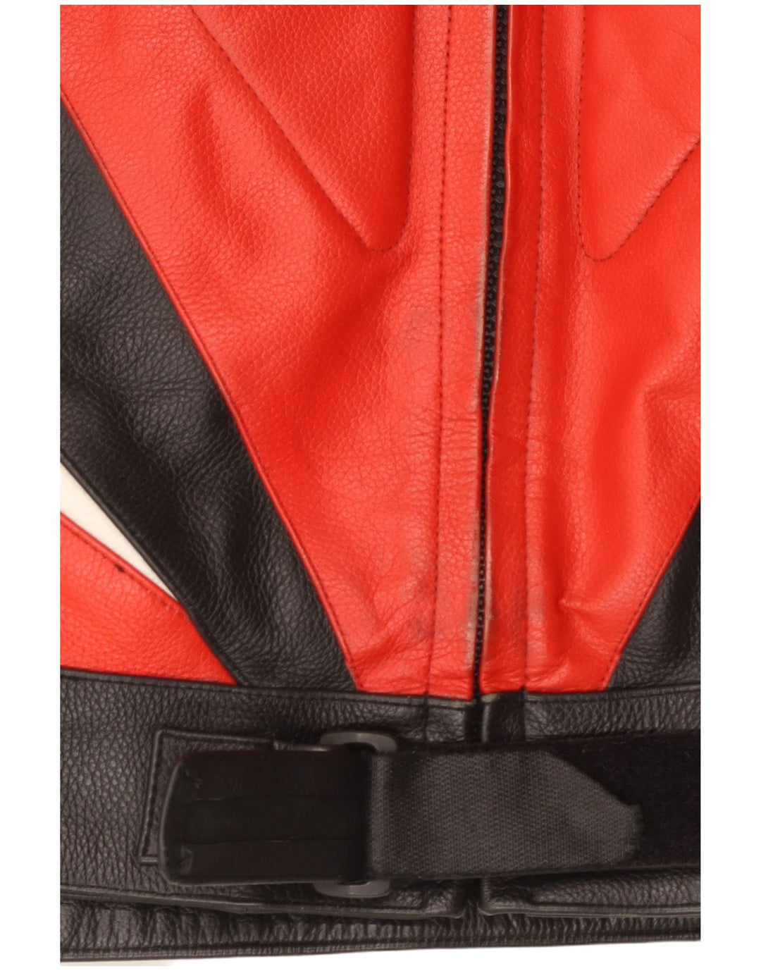 Jaqueta de couro masculina vintage UK 40 grande bloco colorido multicolorido