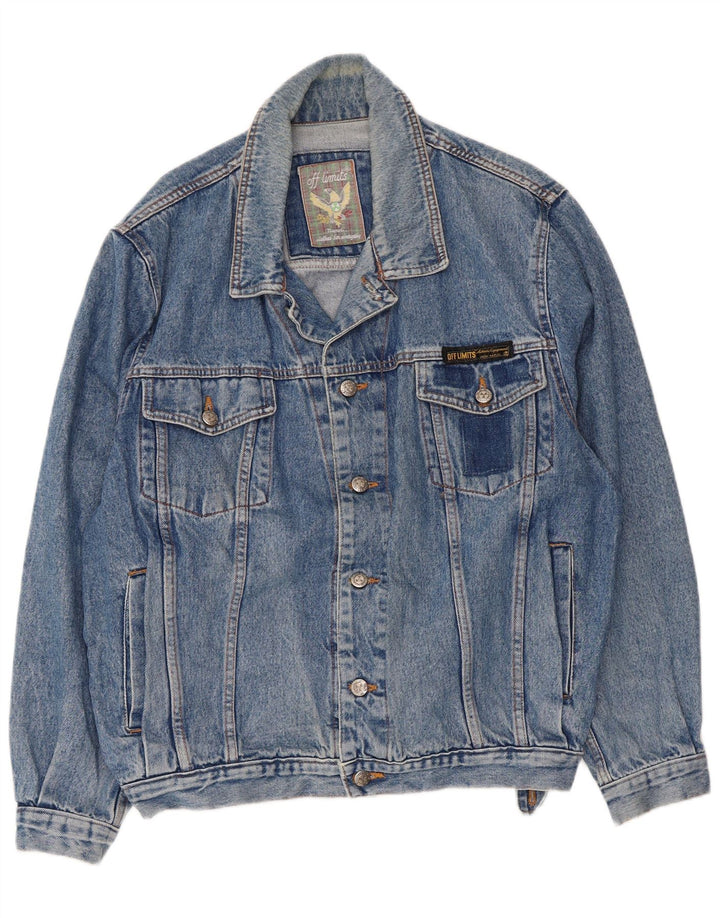 Jaqueta jeans masculina Off Limits Reino Unido 40 algodão azul grande