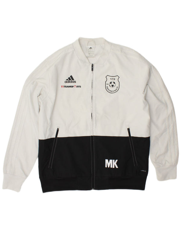 ADIDAS Mens Graphic Tracksuit Top Jacket Grande Branco Colorblock Poliéster