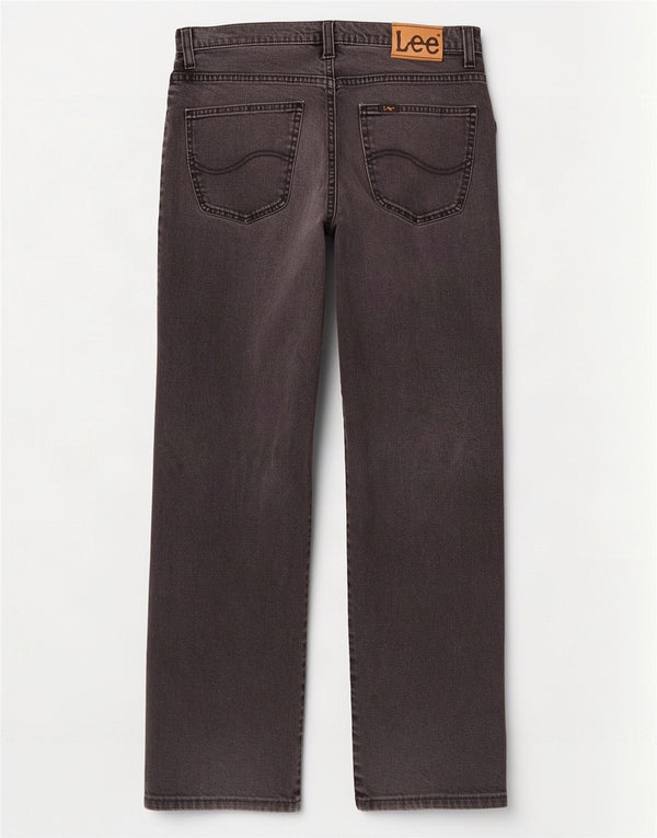 Lee Mens Brooklyn Straight Jeans W33 L31 Algodão Preto