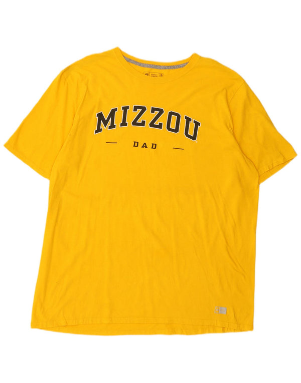 Russell Athletic Camiseta masculina Mizzou gráfica Top XL amarelo