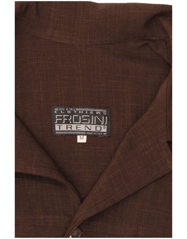 FROSINI TREND Camisa masculina grande e alta solta ajuste médio marrom