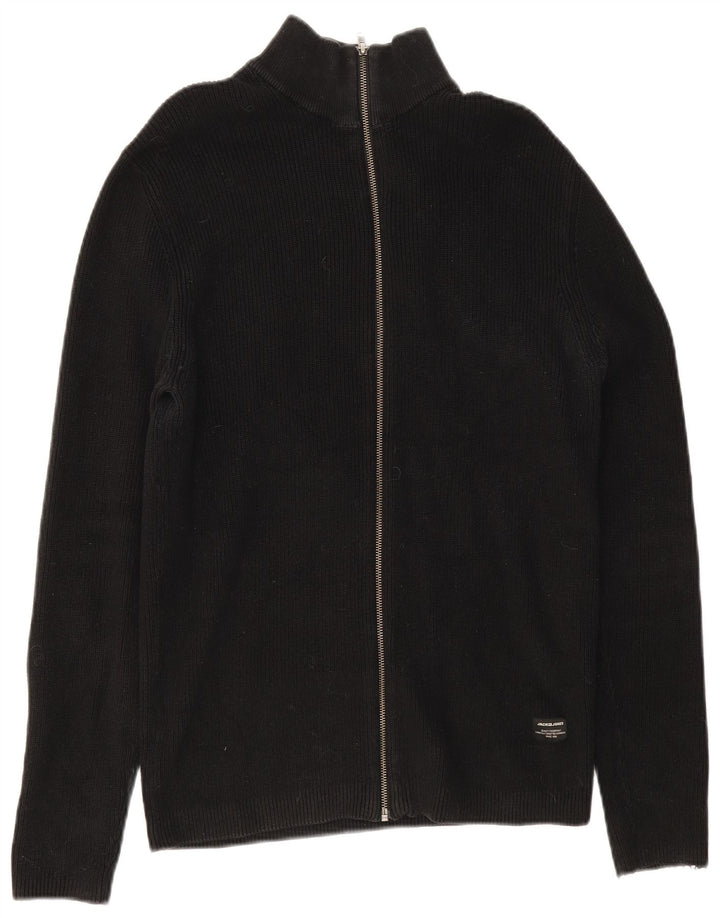 Suéter cardigã masculino Jack & Jones XL algodão preto