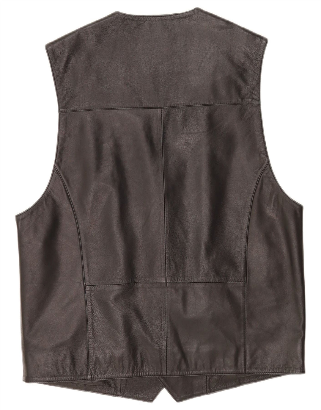 Colete de couro masculino vintage UE 50 couro preto médio