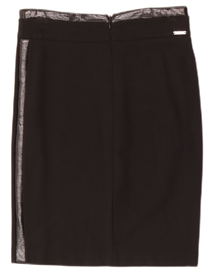 Guess Saia reta feminina média W28 viscose preta