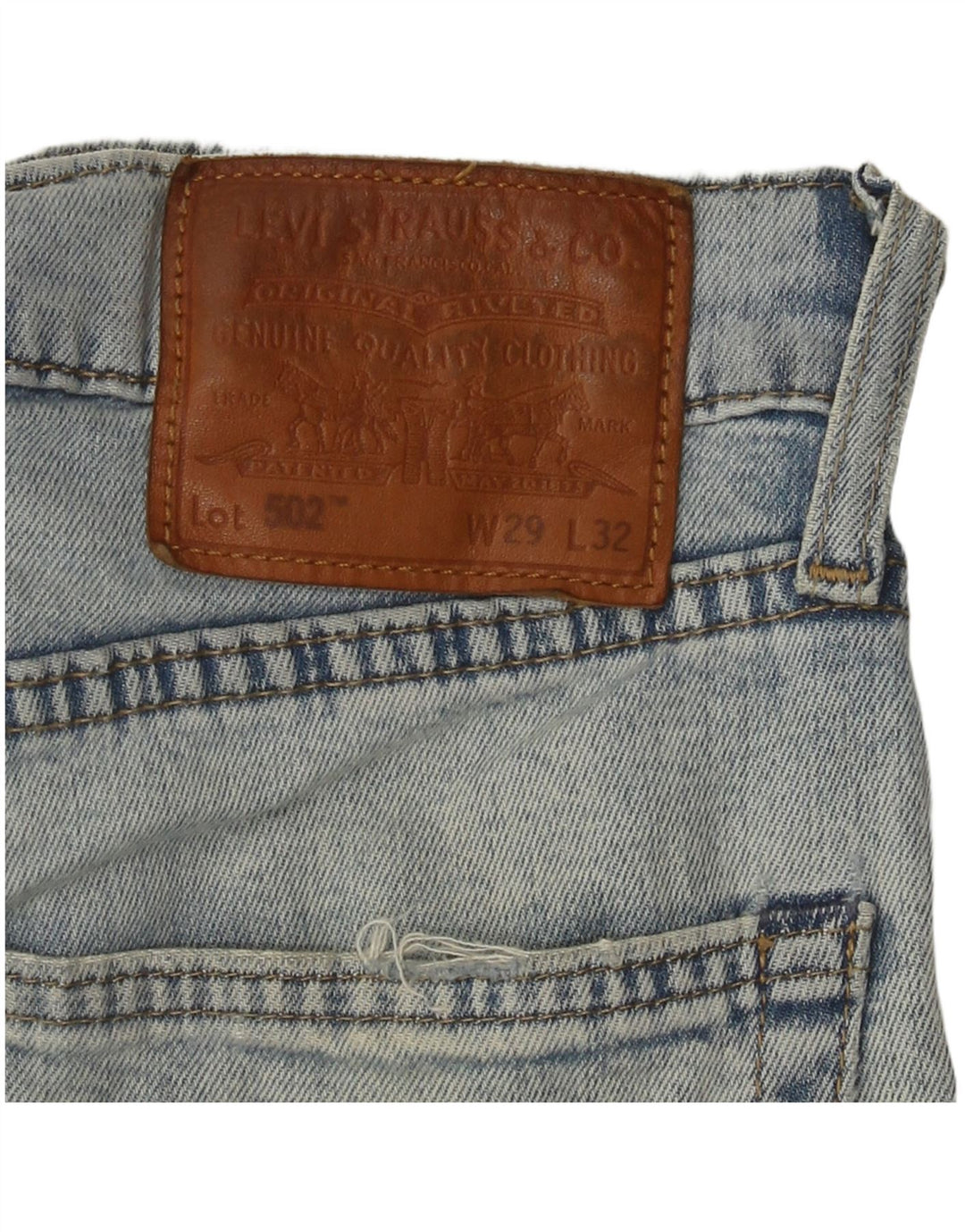 LEVI'S Masculino 502 Tapered Jeans W29 L32 Azul Algodão