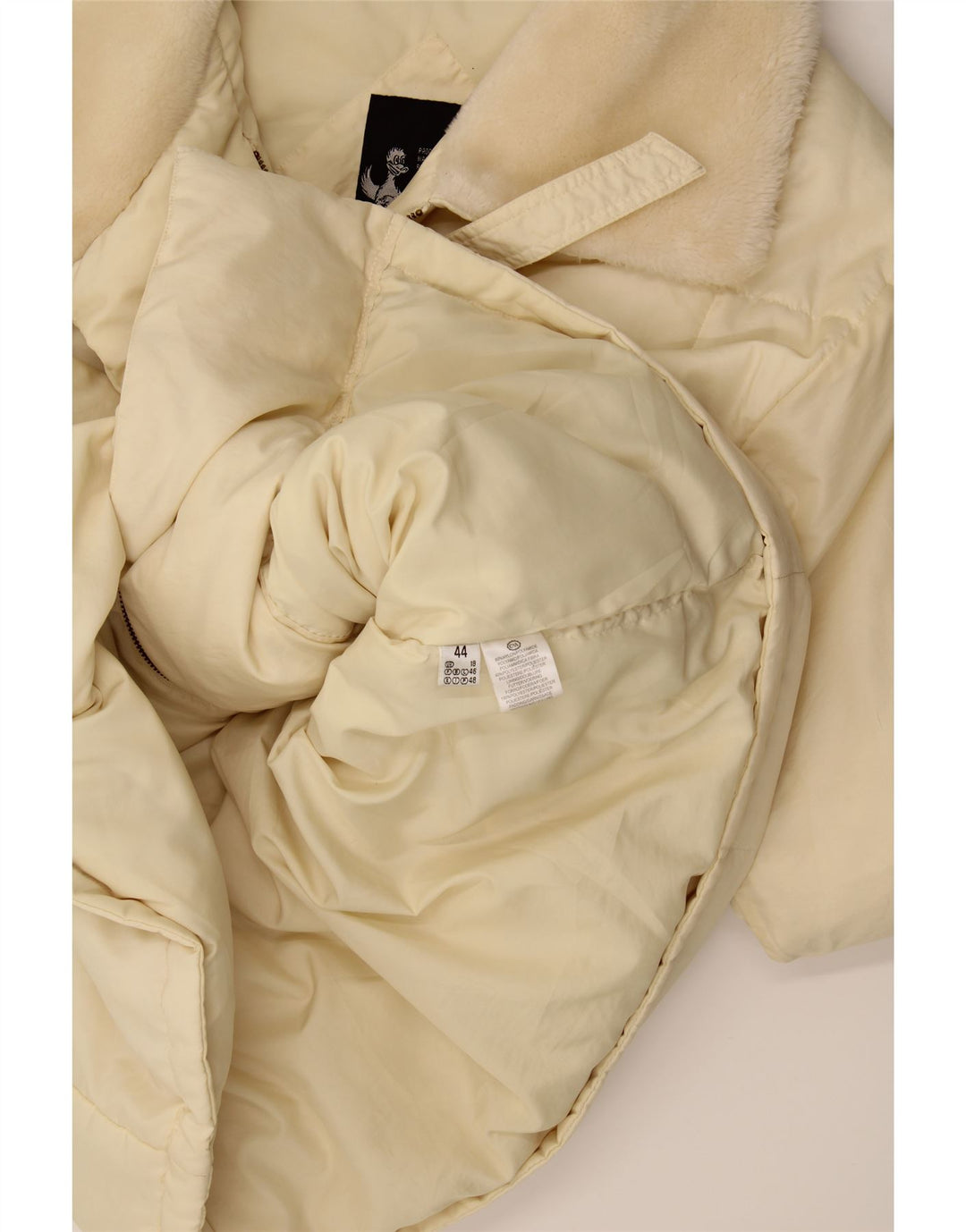 YESSICA Womens Padded Coat UK 18 XL Off White Nylon Vintage Yessica and Second-Hand Yessica from Messina Hembry 