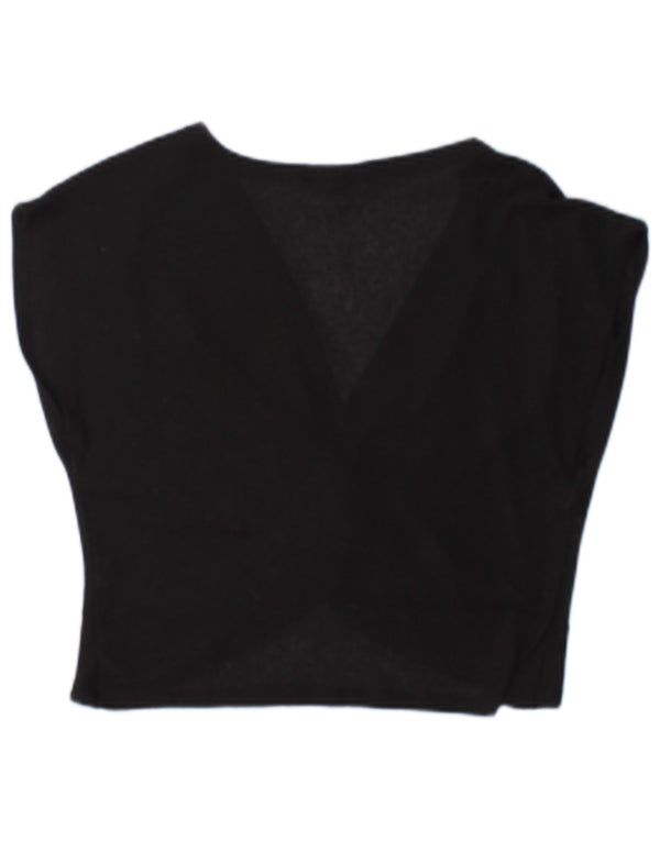 Blusa feminina Zara Top UK 10 pequeno poliéster preto