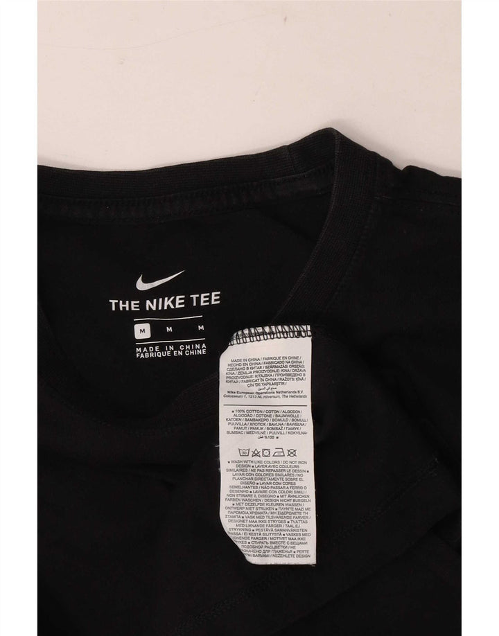 Nike Mens Camiseta Top Médio Algodão Preto