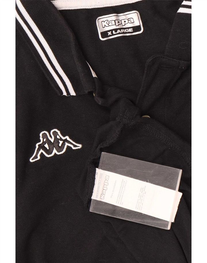 Camisa polo masculina Kappa XL algodão listrado preto