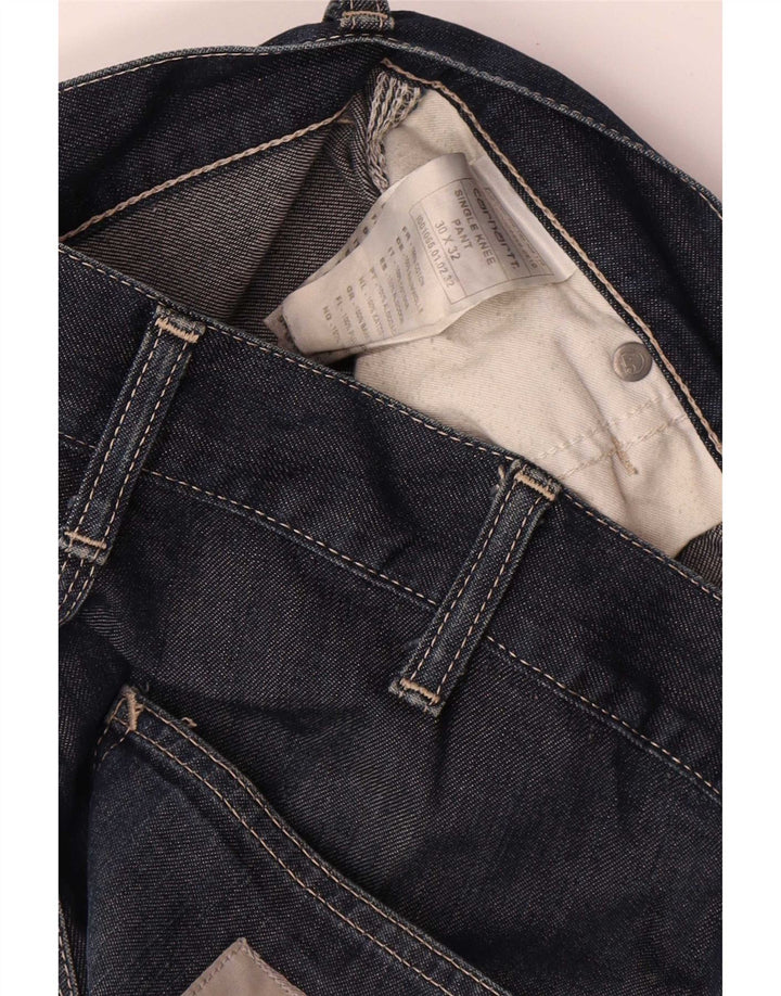 Carhartt Mens Cargo Straight Jeans W30 L32 Azul Marinho Algodão