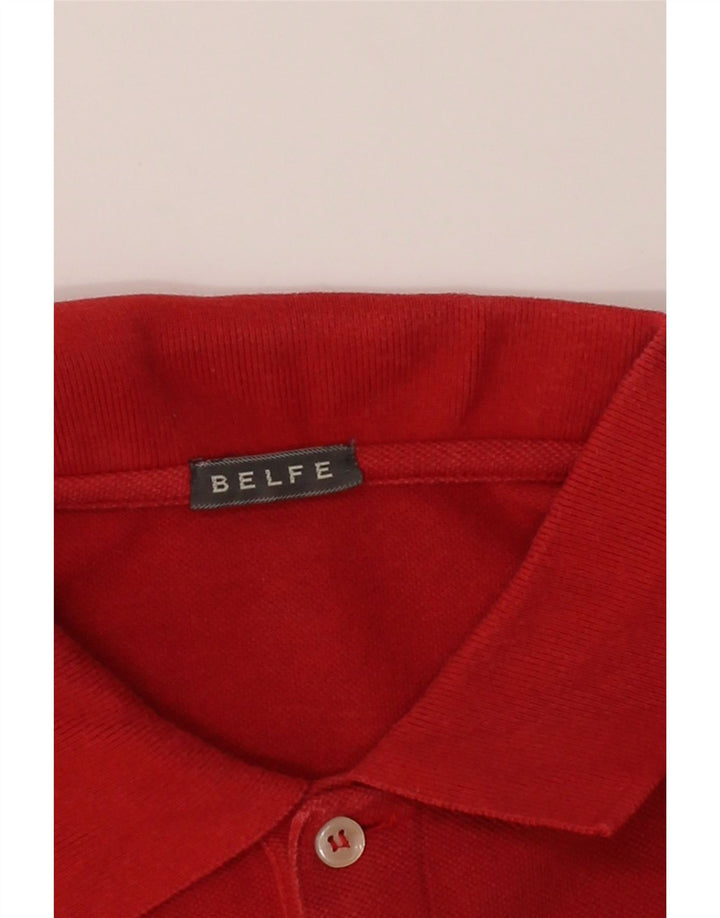 Camisa polo masculina BELFE algodão vermelho médio