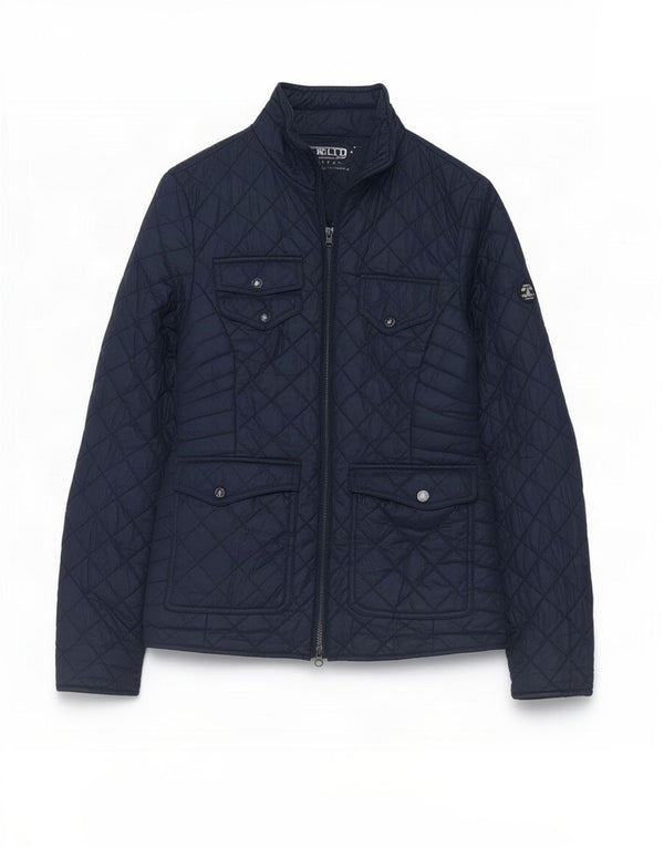 Jaqueta acolchoada feminina Barbour UK 10 pequena azul marinho