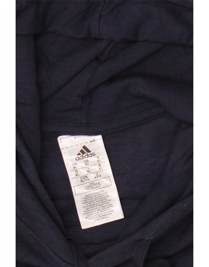 Adidas Mens Hoodie Jumper XL Azul Marinho Algodão