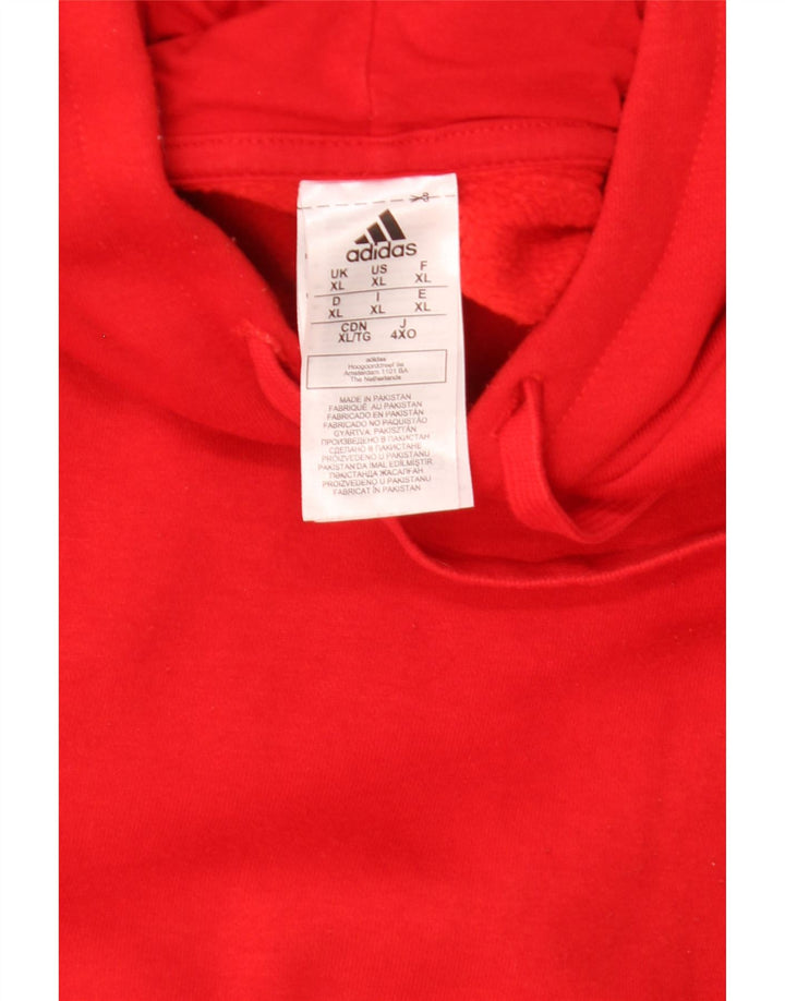 Adidas Mens Hoodie Jumper XL Vermelho Poliéster