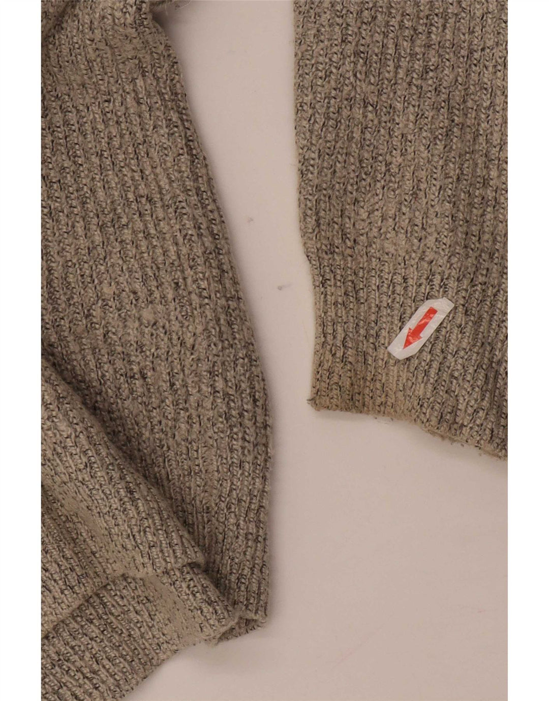 Suéter masculino Marks & Spencer com gola redonda, grande poliamida manchada cinza
