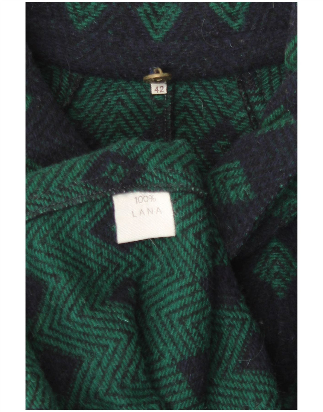 Sobretudo feminino vintage folgado IT 42 médio azul marinho argyle/diamante
