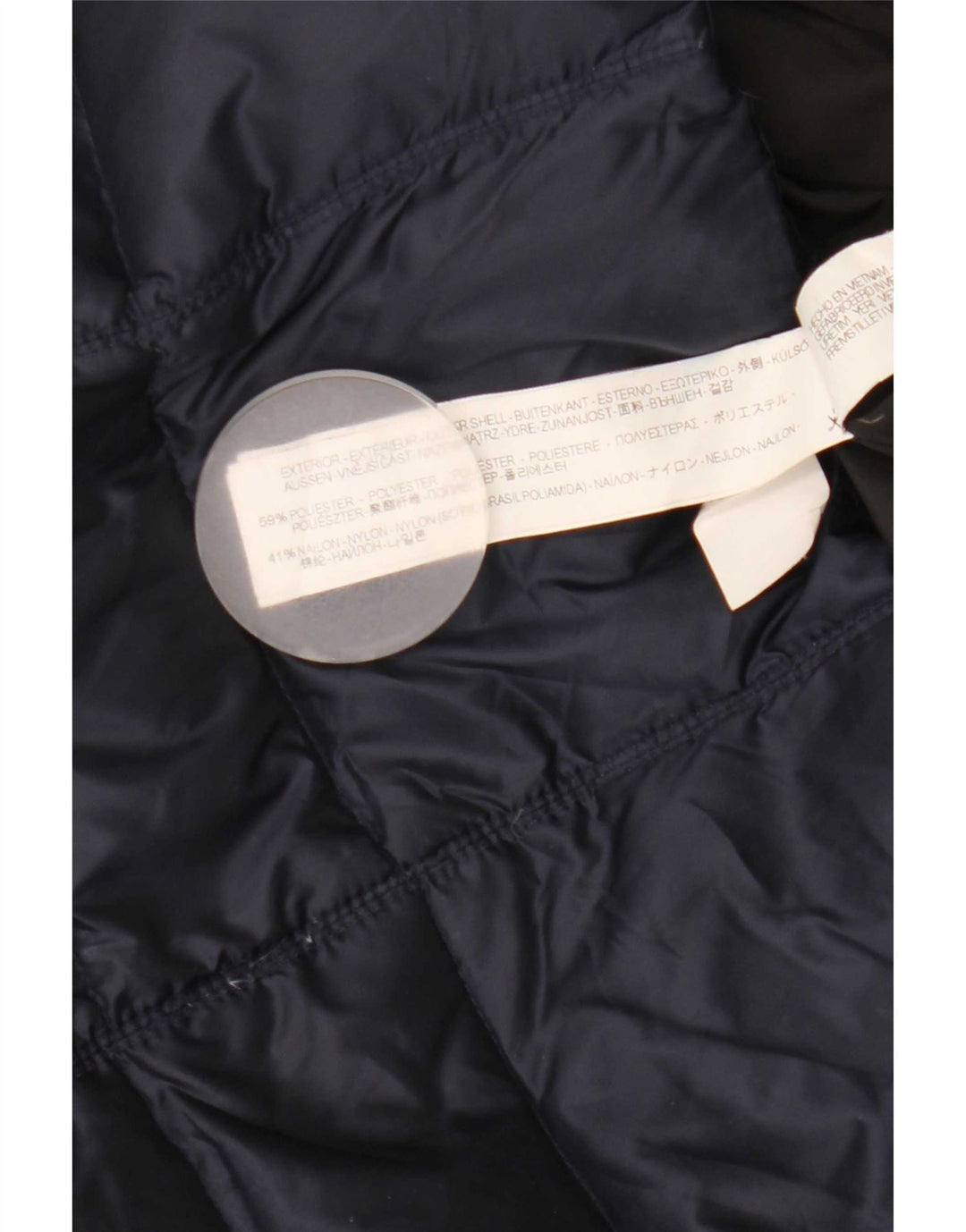 Casaco acolchoado com capuz feminino Zara UK 10 pequeno poliéster azul marinho