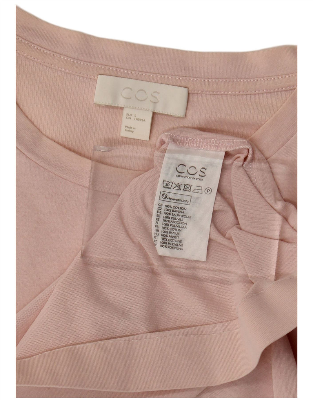 Cos Camiseta Masculina Top Pequeno Algodão Rosa