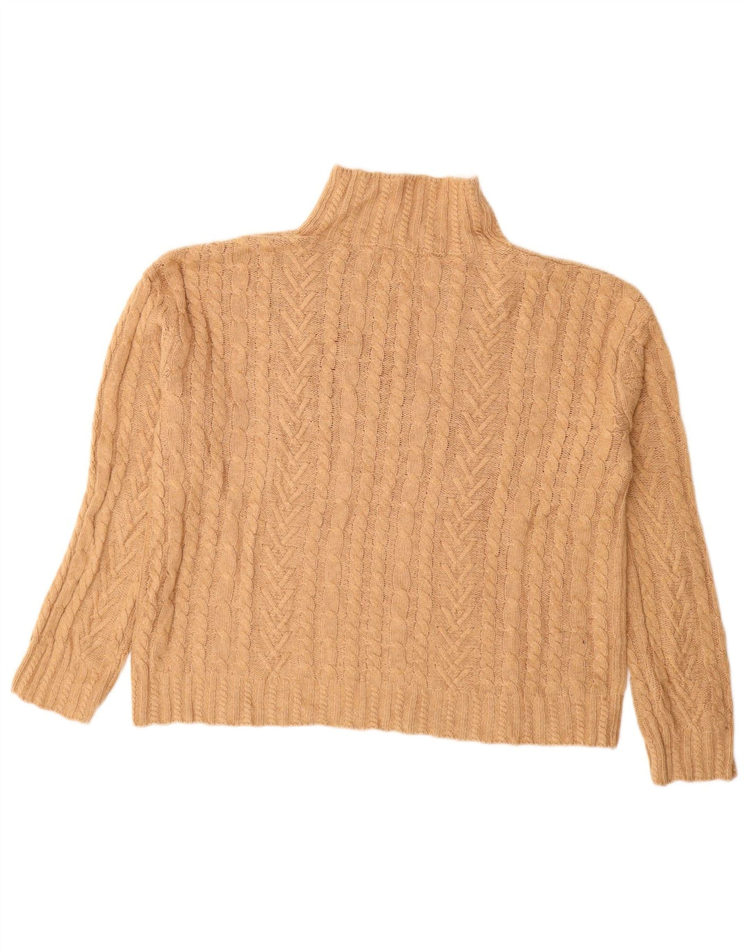 Suéter feminino Marks & Spencer com gola tartaruga Reino Unido 10 pequeno bege