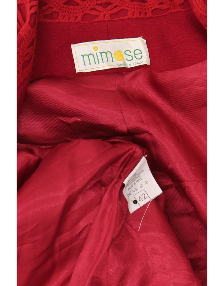 Jaqueta blazer feminina vintage com peito duplo IT 42 lã cor de vinho média