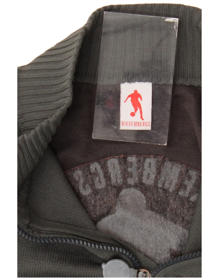 Suéter masculino Bikkembergs com zíper e gola XL cinza