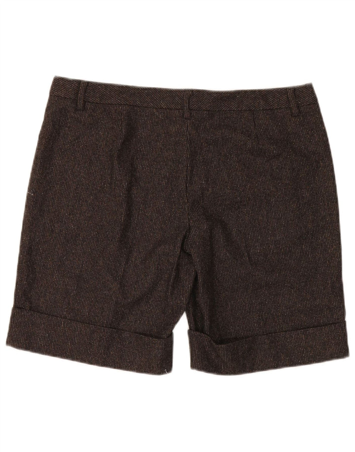 Shorts chino feminino BENETTON IT 46 grande W34 lã virgem manchada marrom