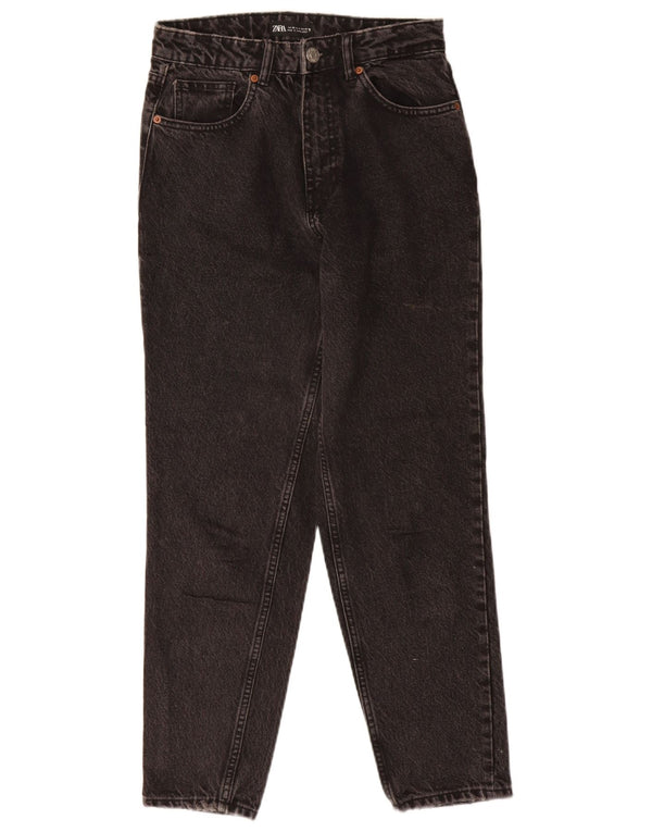 Zara Womens Tapered Jeans EU 36 XS W26 L27 Black Cotton