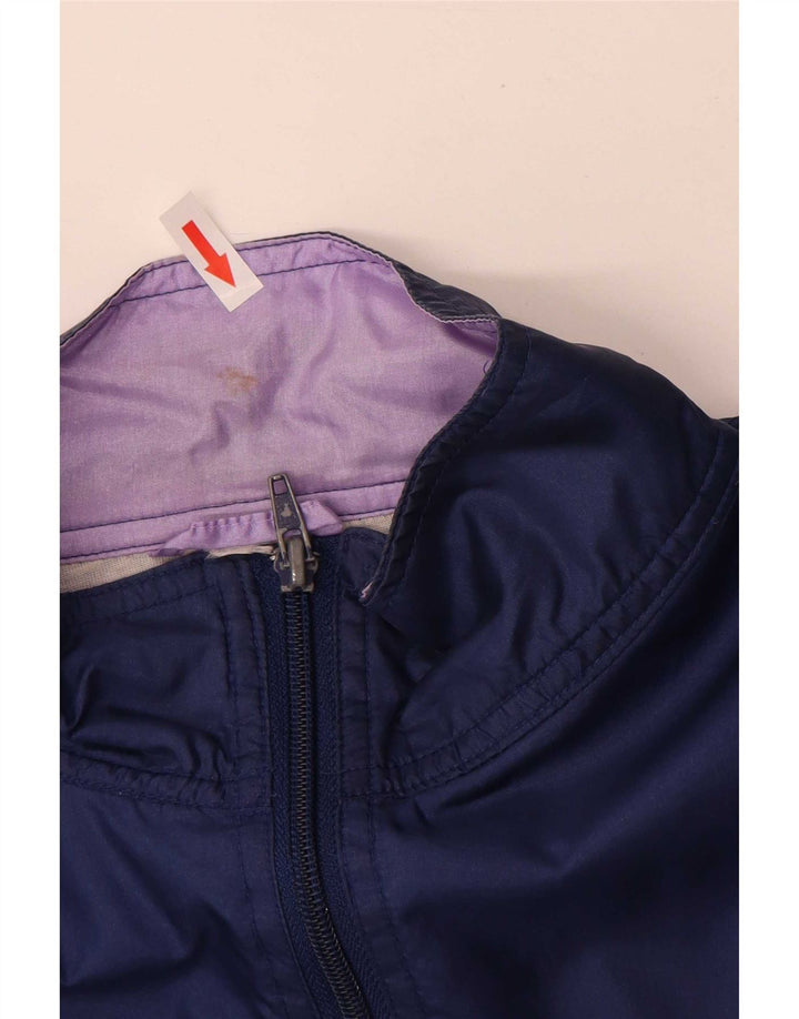Jaqueta superior de agasalho masculino vintage grande poliamida colorblock azul marinho