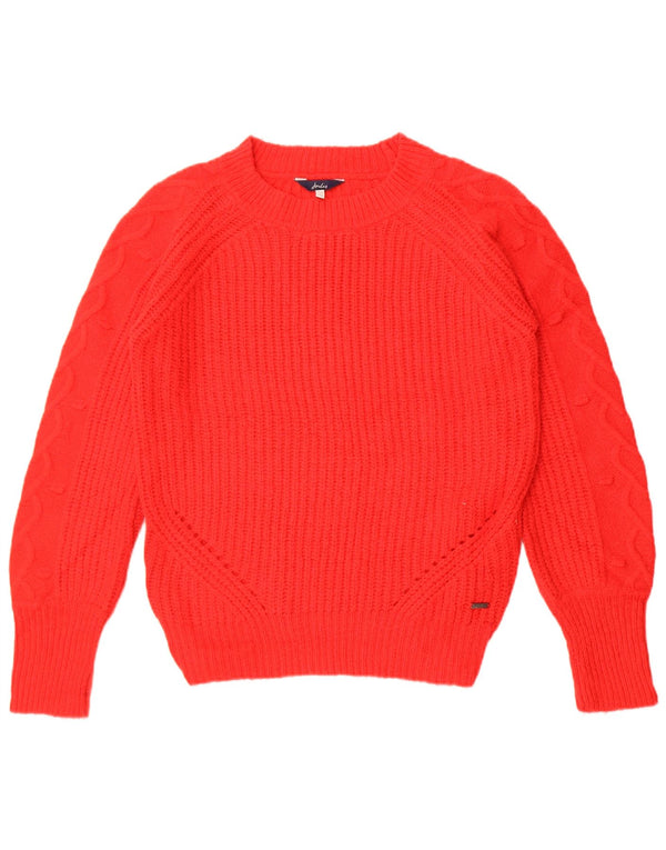 Joules Suéter feminino oversized com gola canoa Reino Unido 6 XS vermelho acrílico