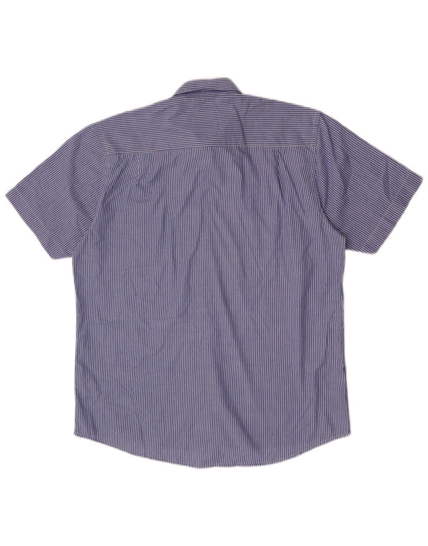 Pierre Cardin Mens Short Sleeve Regular Fit Shirt XL Blue Pinstripe